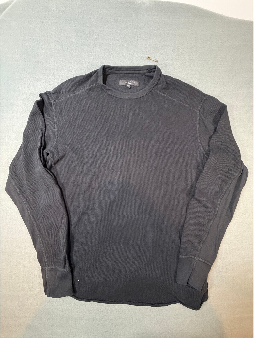 rag & bone Men's Black Long Sleeve Thermal Shirt Medium